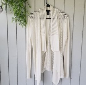 White House Black Market Creme Flowy Cardigan